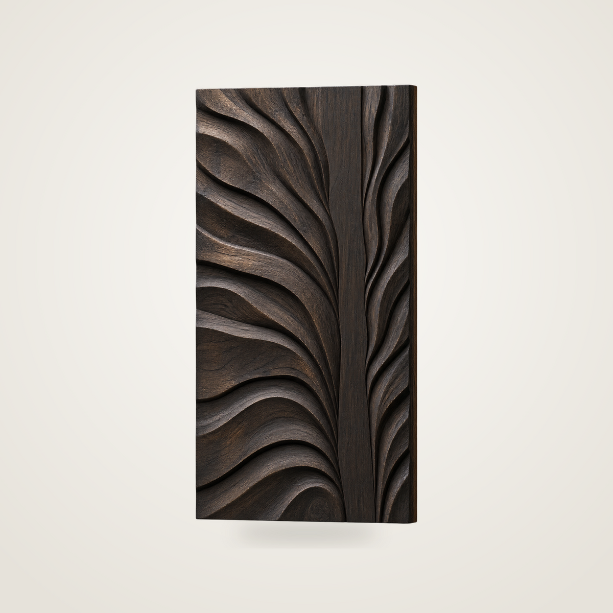 Confluence Relief, carved teak wood wall art — product view