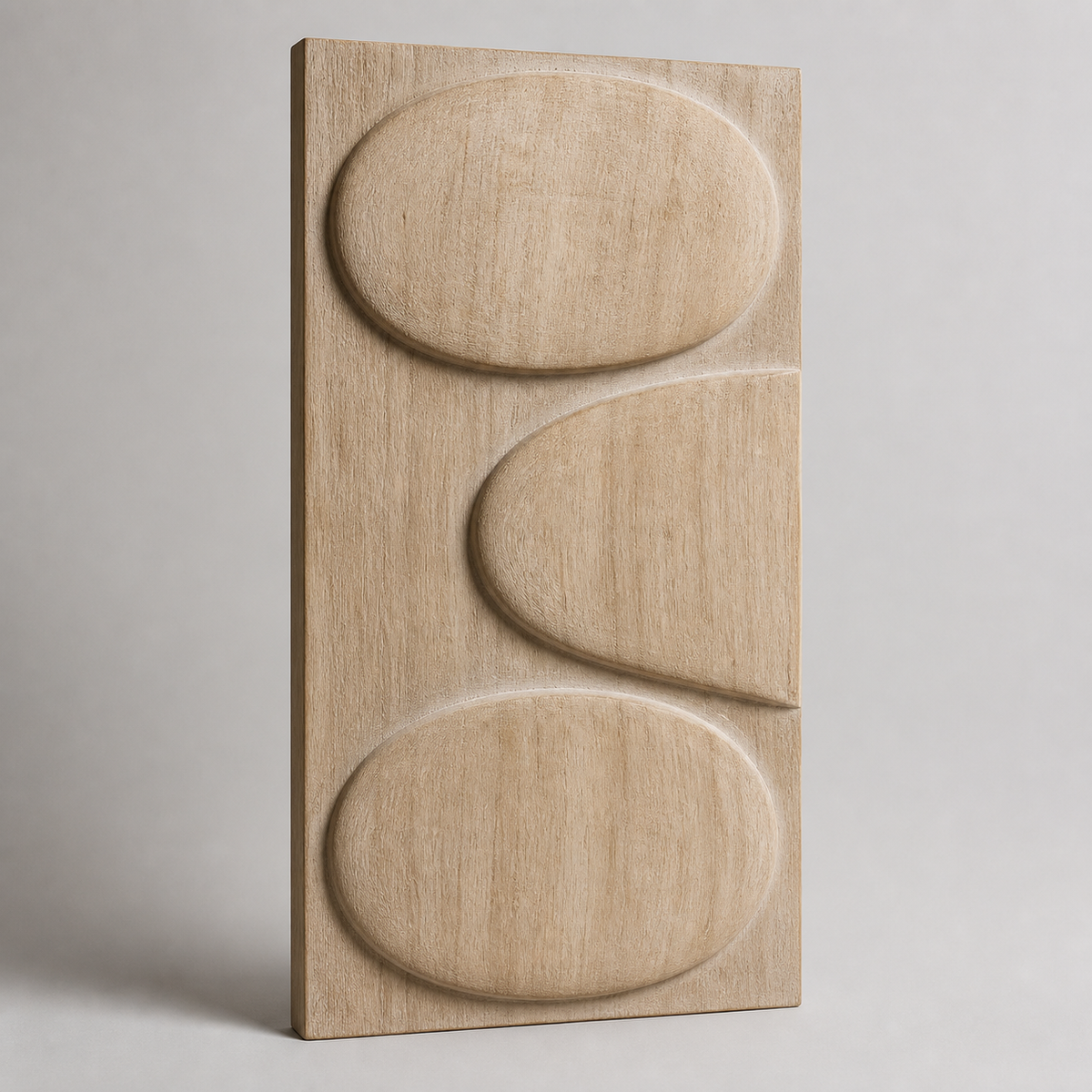 Orbit Stack Relief, carved teak wood wall art — product view