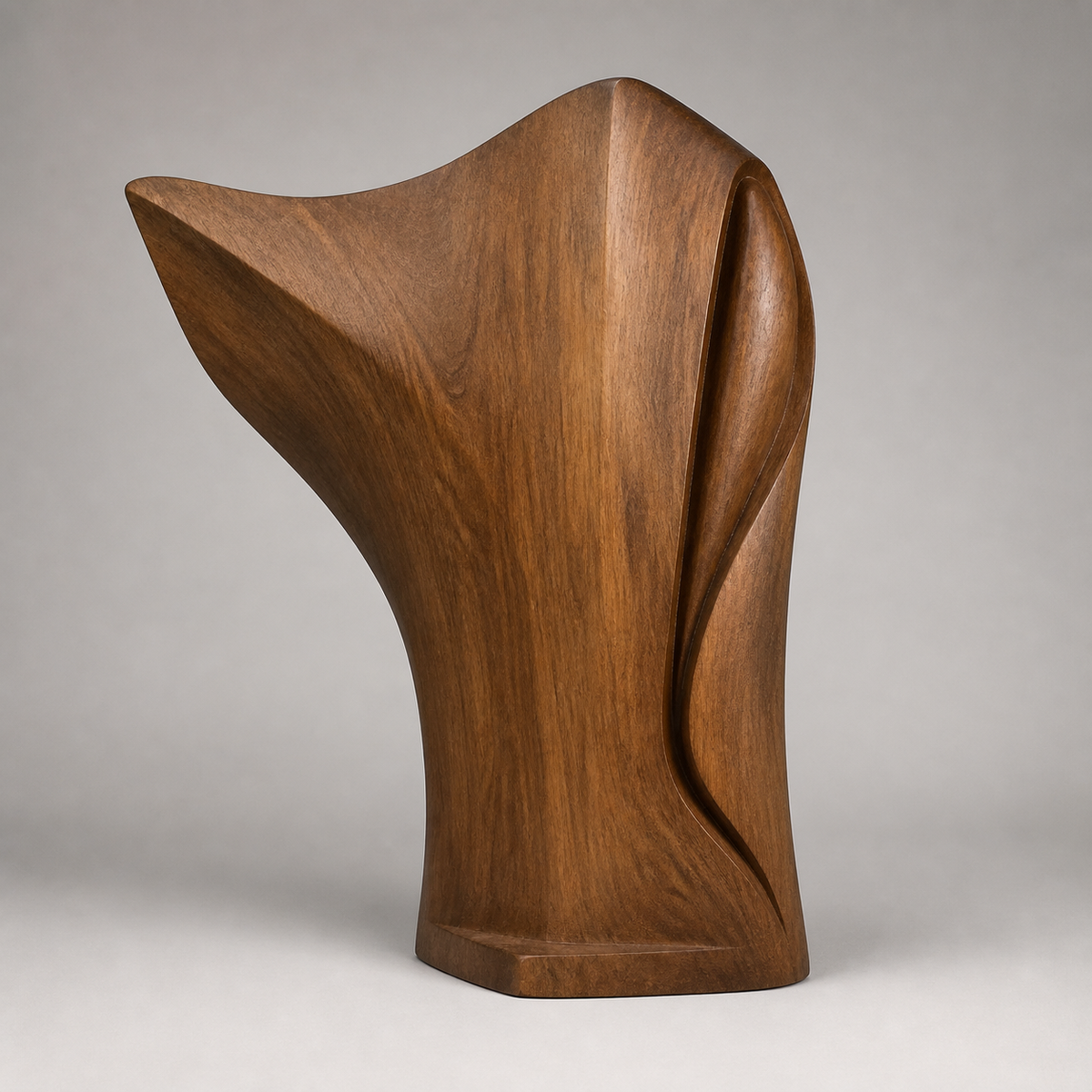Compression Wing, teak wood floor sculpture — product view