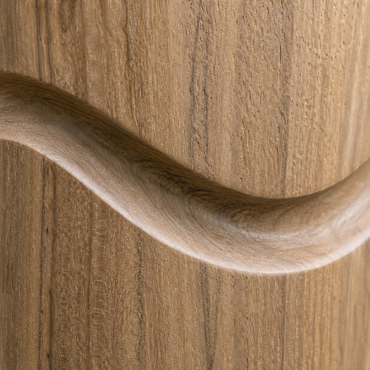 Tidal Column — Teak Floor Sculpture