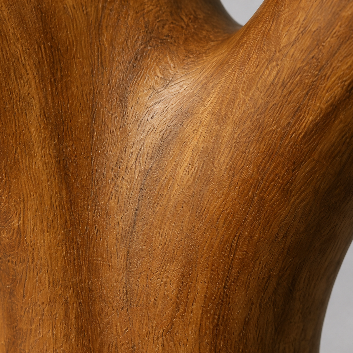 Triune Reach — Teak Floor Sculpture