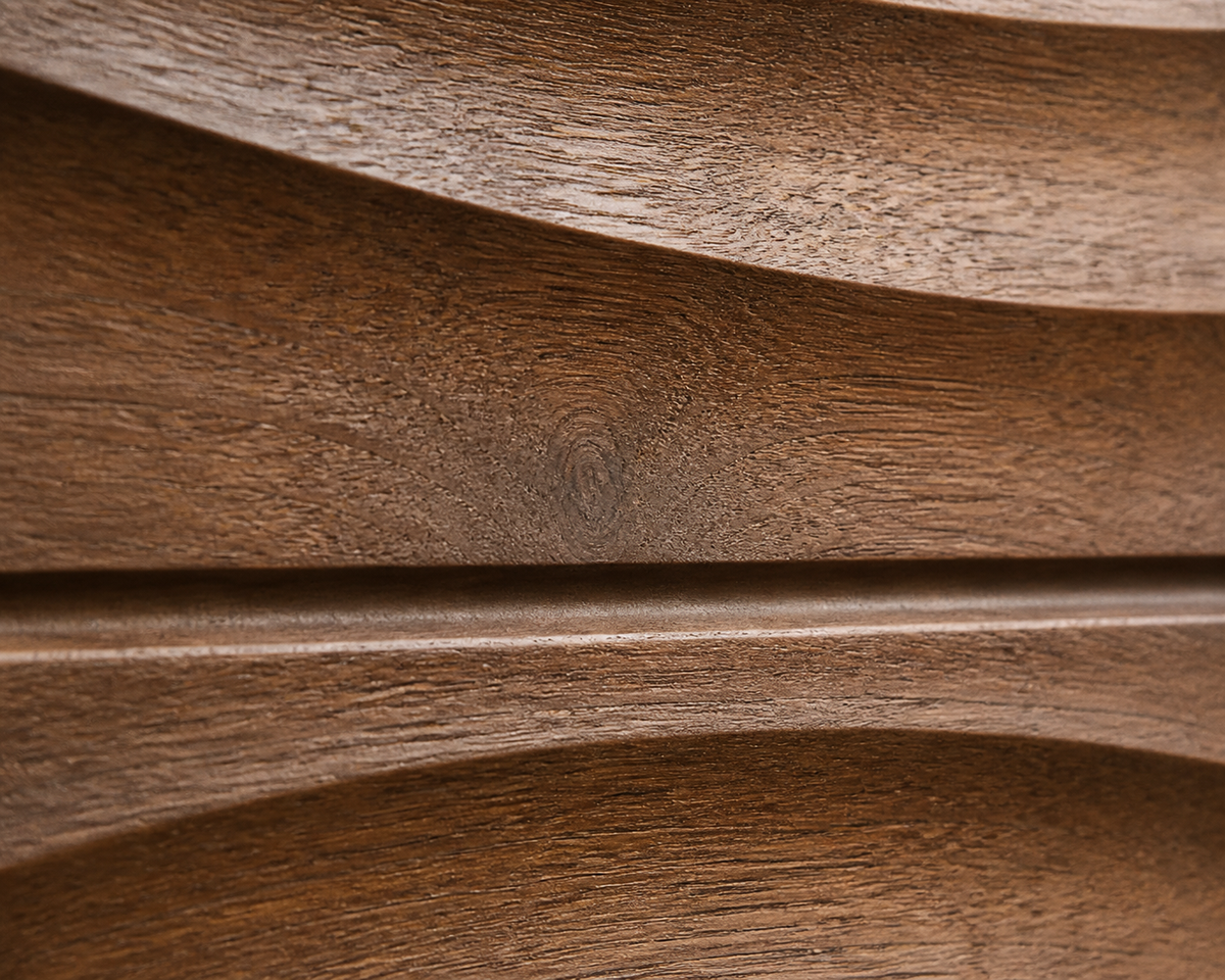 Still Horizon Relief — Carved Teak Wall Art
