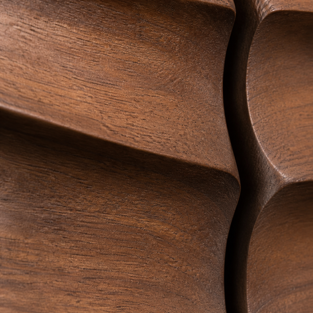 Strata Veil — Carved Teak Wall Art