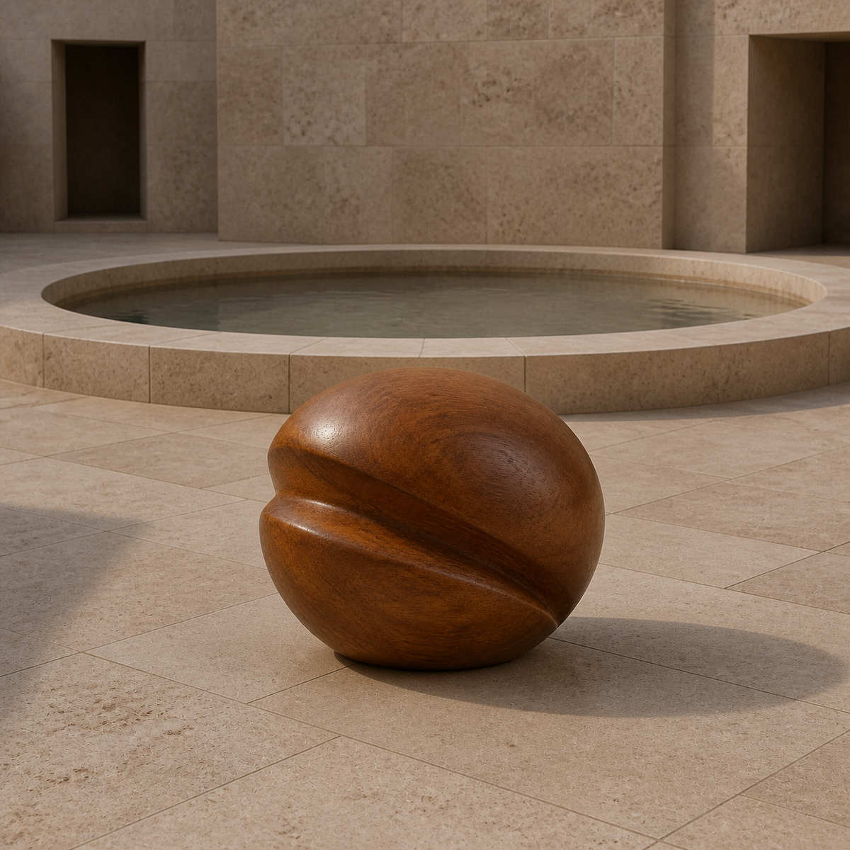 Pressed Helix — Abstract Teak Sculpture