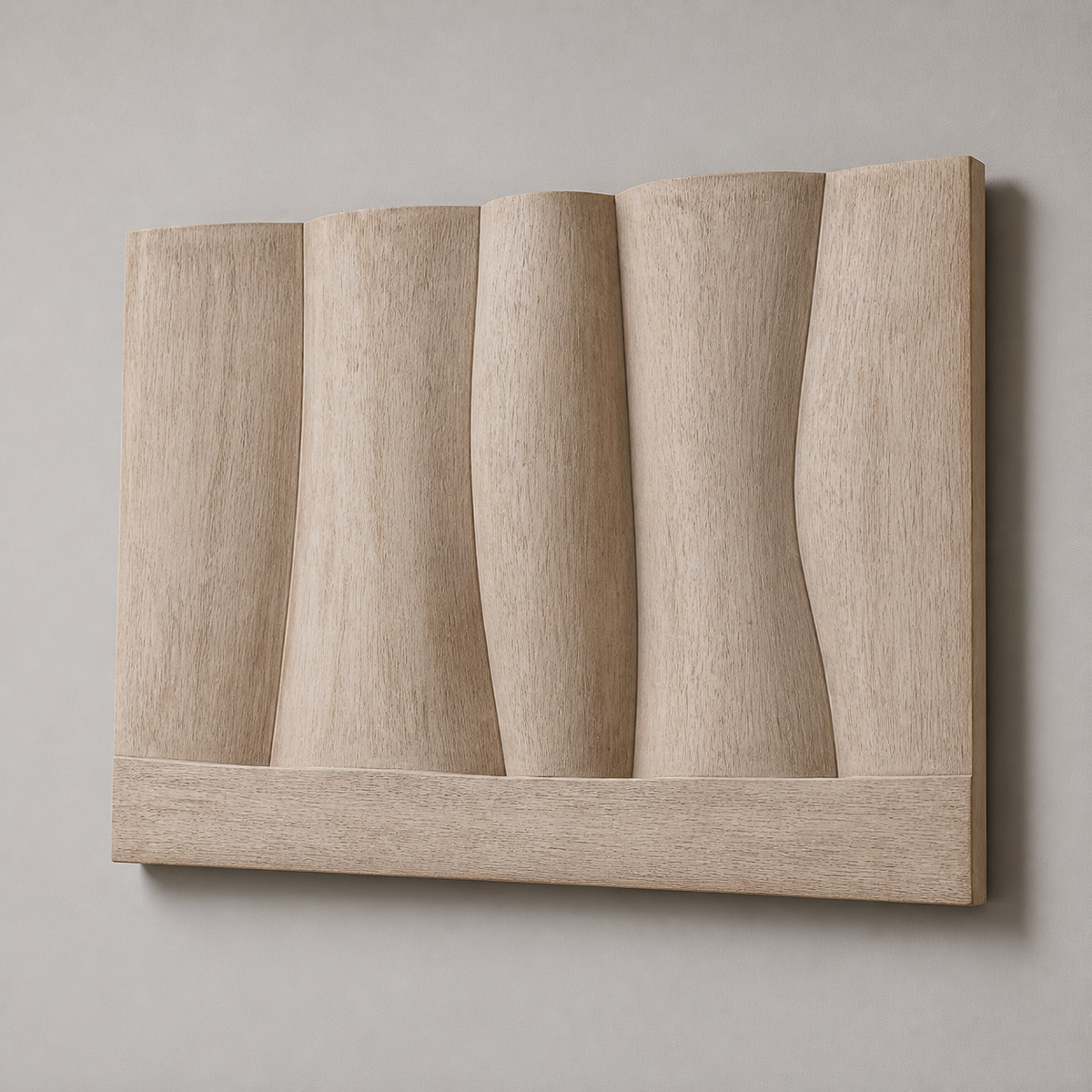 Dune Ledger Relief, carved teak wood wall art — product view
