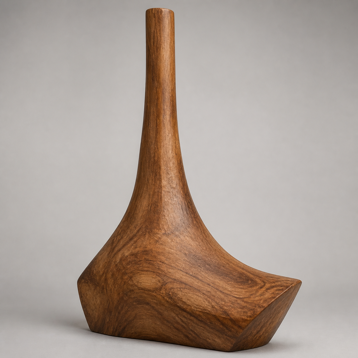 Tapered Anchorage, teak wood floor sculpture — product view