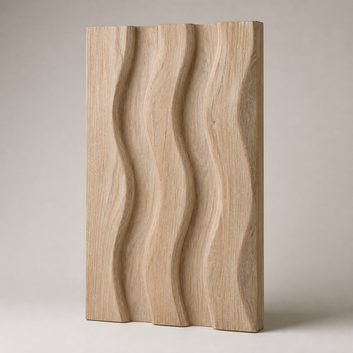 Vertical Tide Relief, carved teak wood wall art — product view
