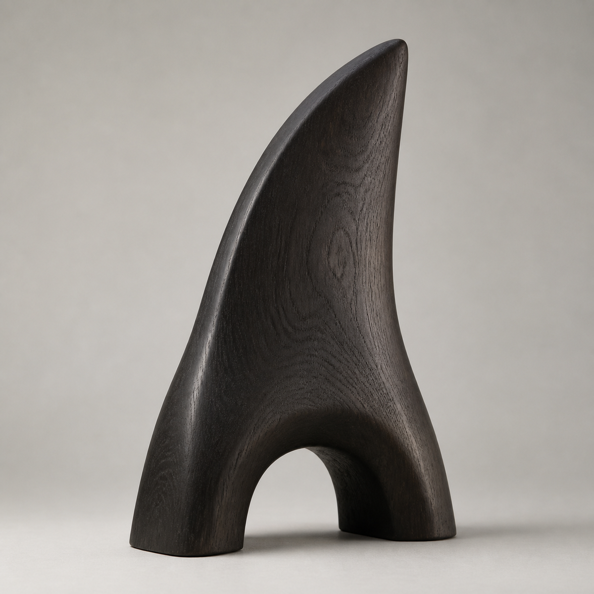 Vaulted Blade, teak wood floor sculpture — product view