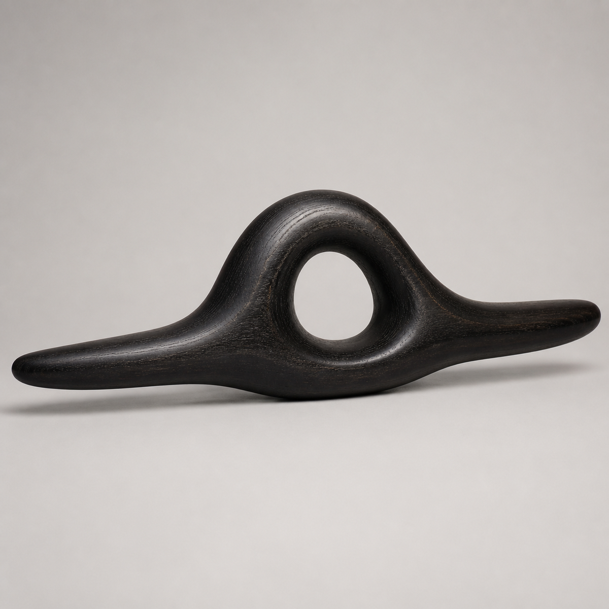 Knotted Lintel, teak wood console sculpture — product view