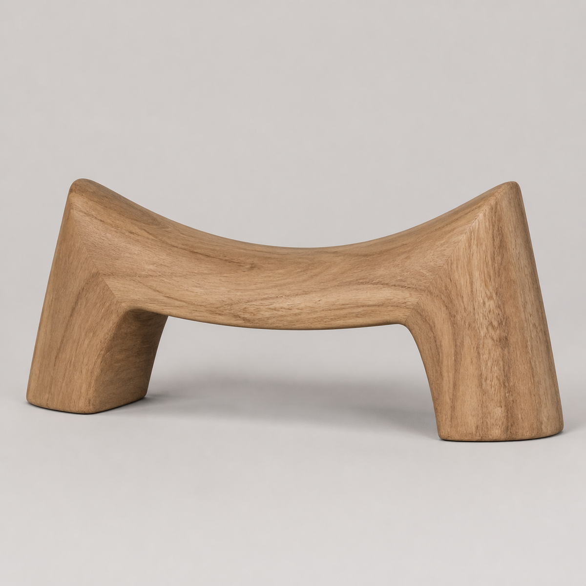 Arc Beam, teak wood console sculpture — product view