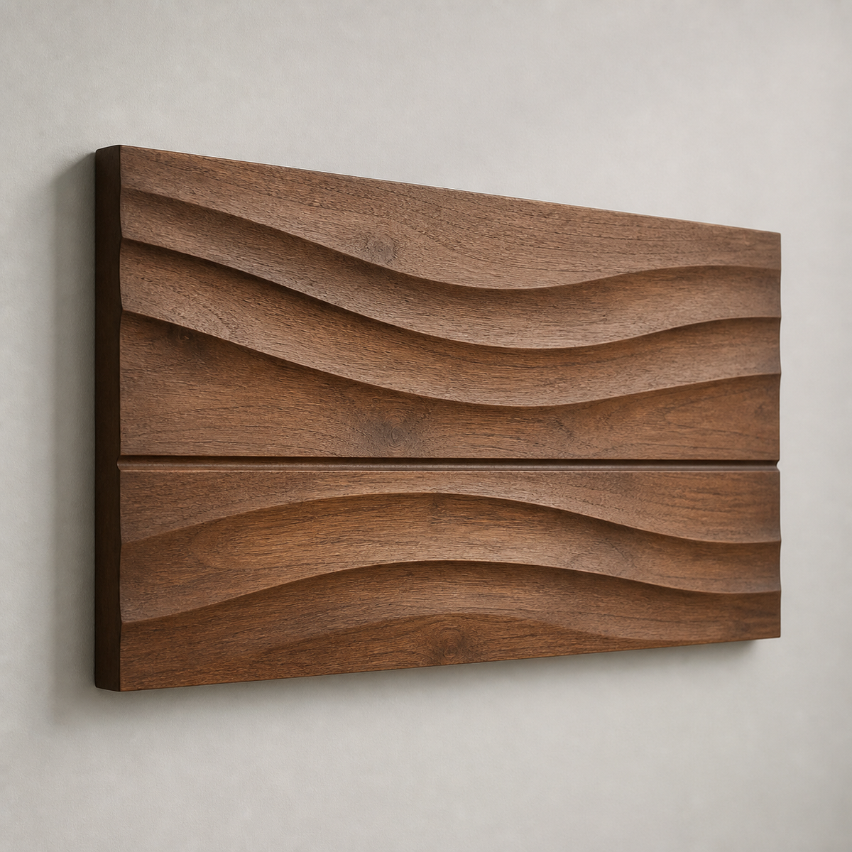 Still Horizon Relief, carved teak wood wall art — product view