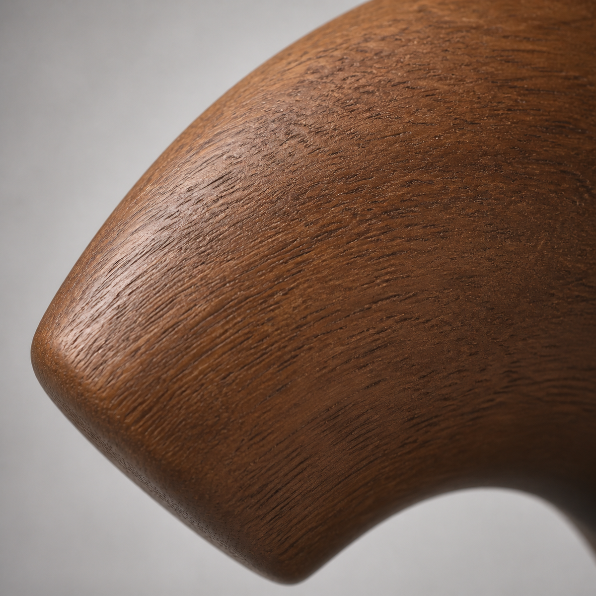 Severed Loop — Teak Tabletop Sculpture