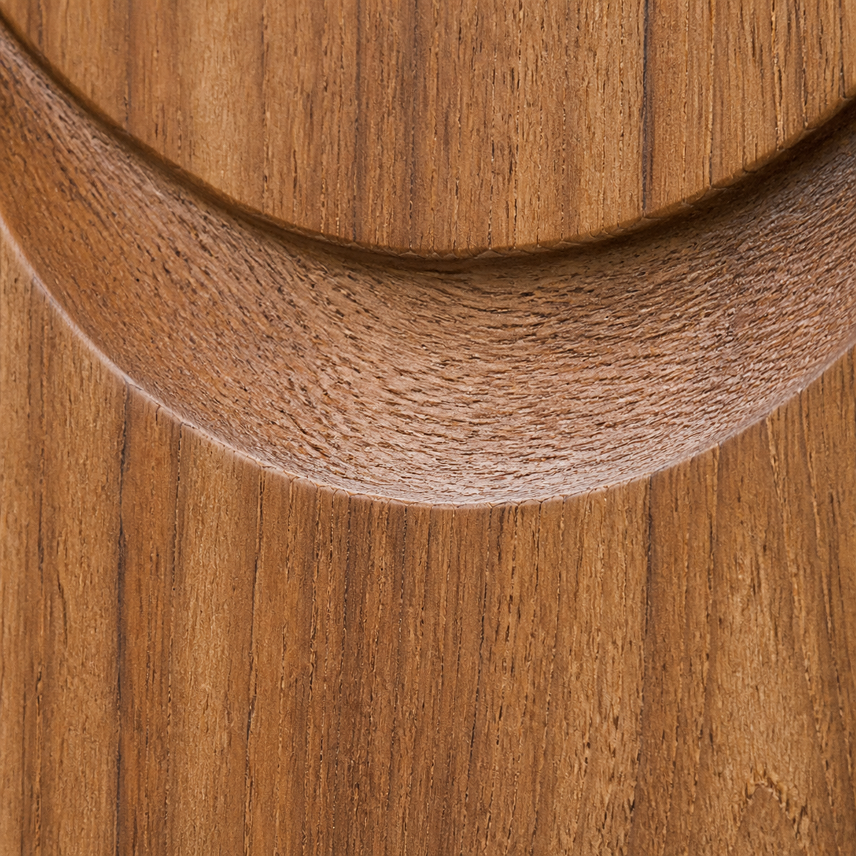 Crescent Plinth — Abstract Teak Sculpture