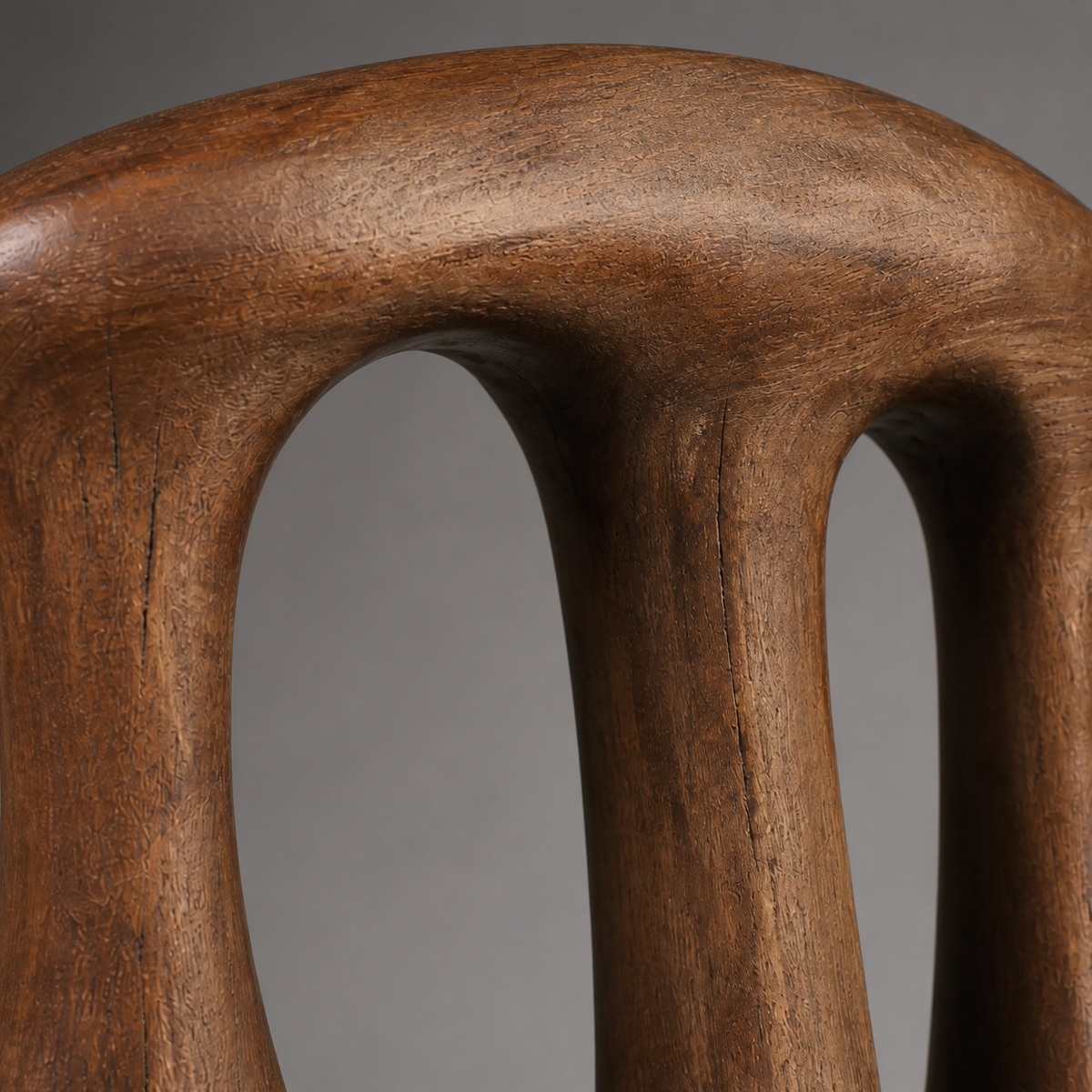 Offset Colonnade — Teak Console Sculpture
