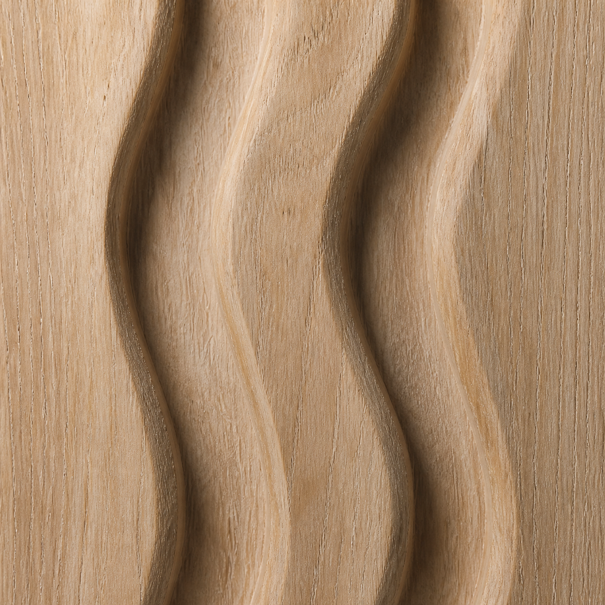 Vertical Tide Relief — Carved Teak Wall Art