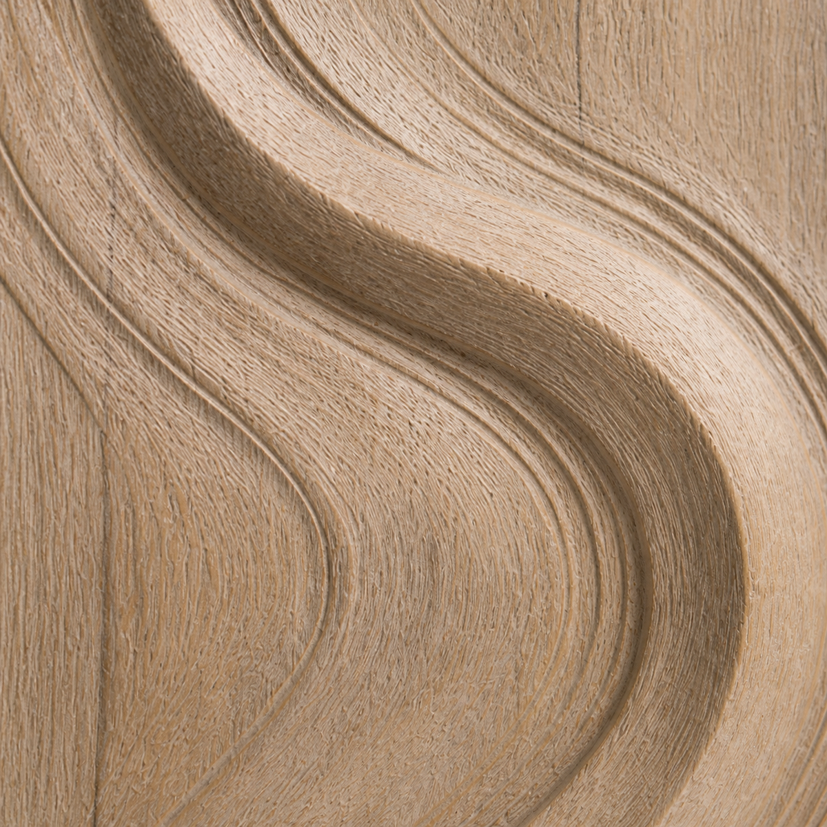 Folded Current Relief — Carved Teak Wall Art