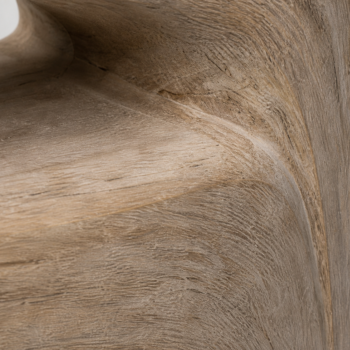 Descending Strata — Teak Floor Sculpture