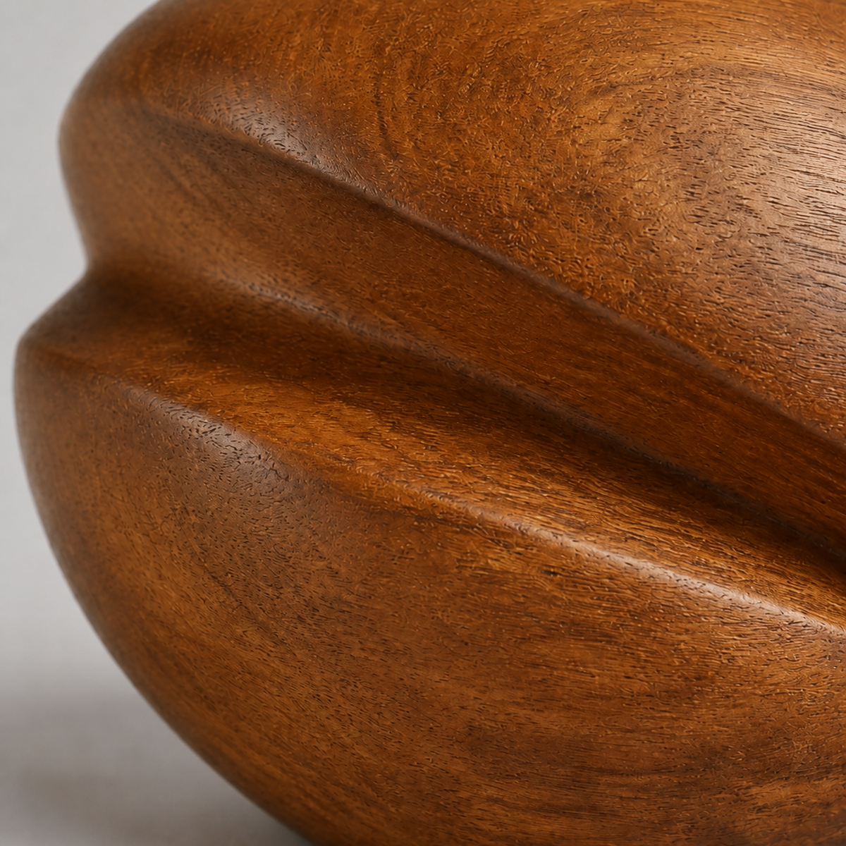 Pressed Helix — Abstract Teak Sculpture