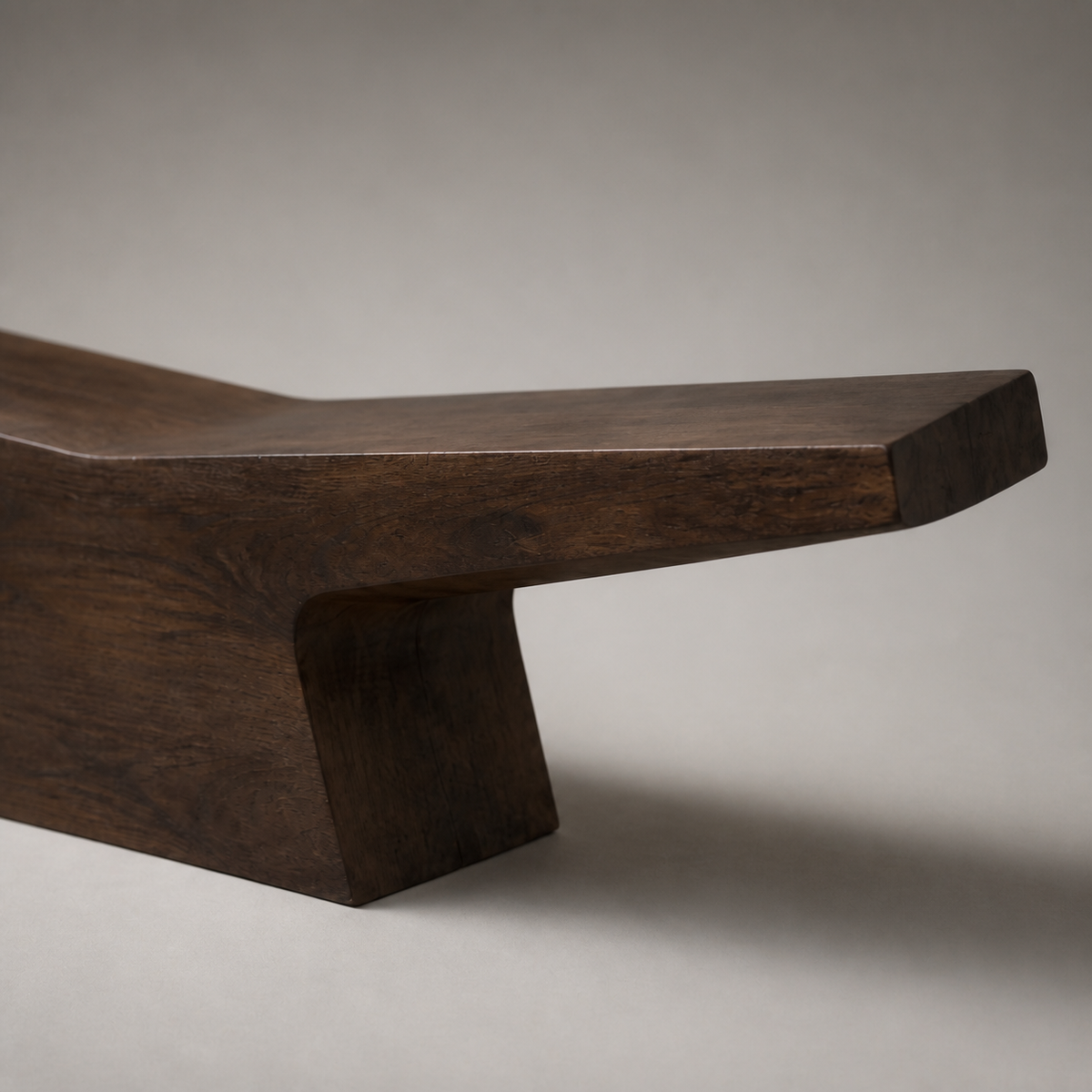 Pivot Lintel — Teak Console Sculpture