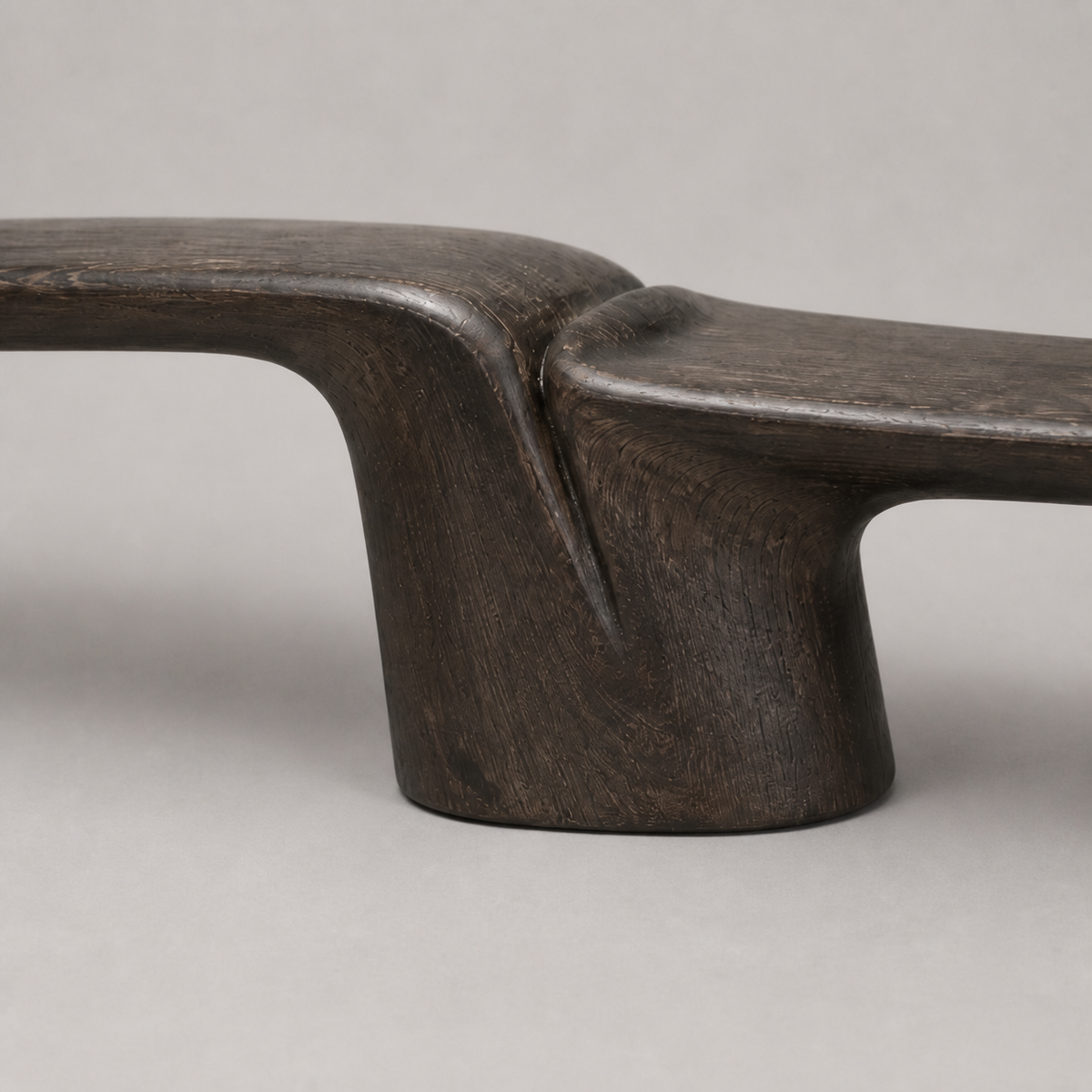 Folded Span — Teak Console Sculpture