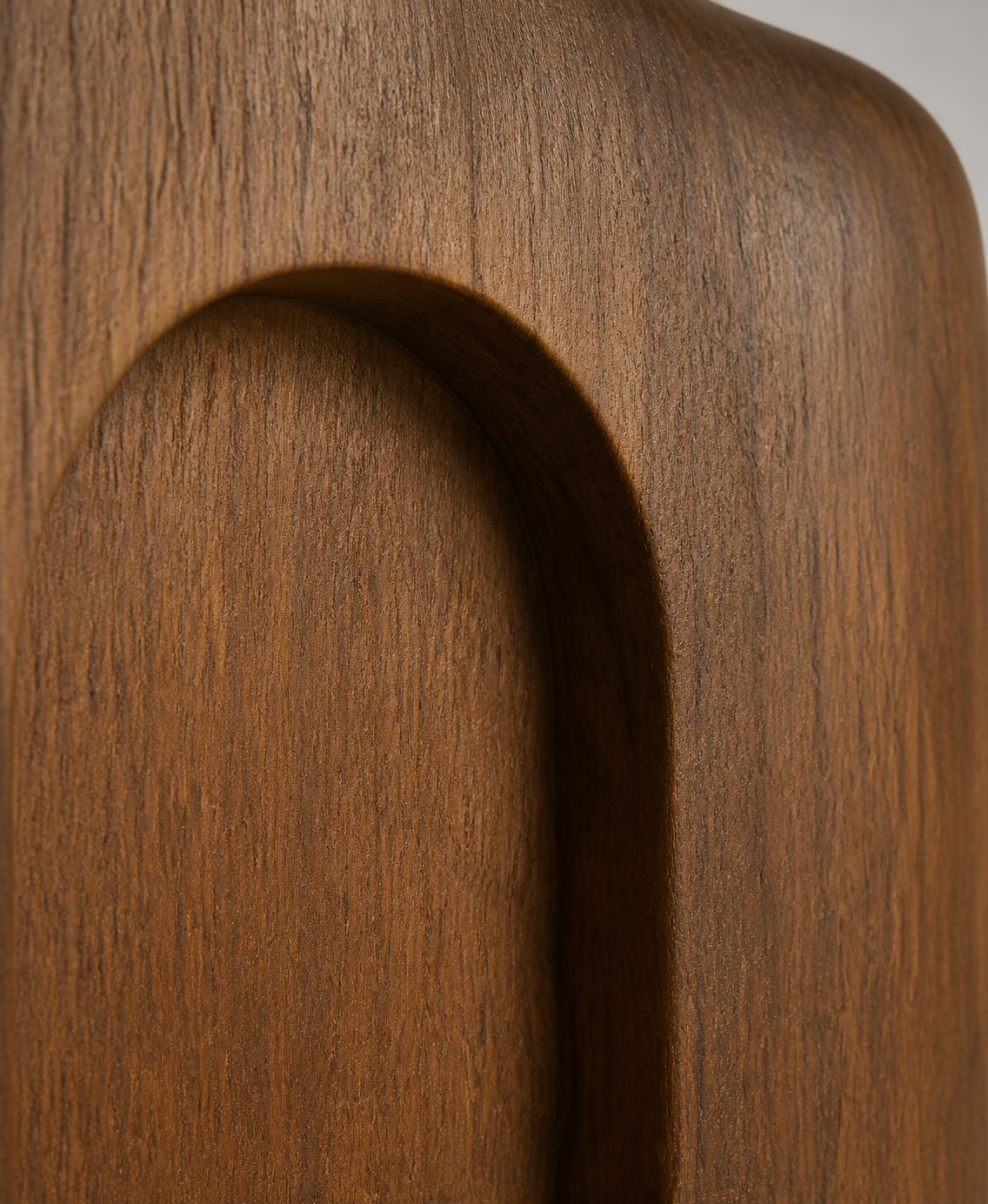 Vaulted Silence — Teak Floor Sculpture