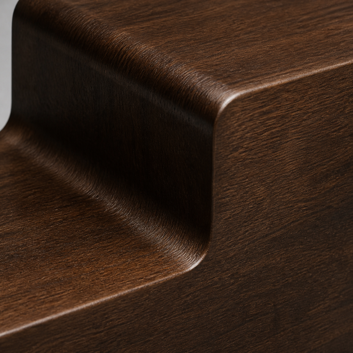 Folded Horizon Console — Teak Console Sculpture