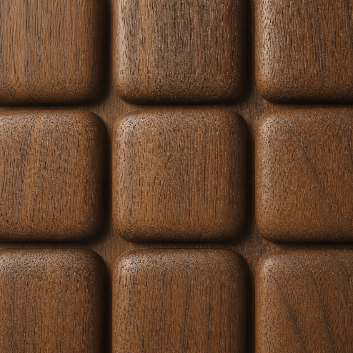 Ancestral Grid Relief — Carved Teak Wall Art