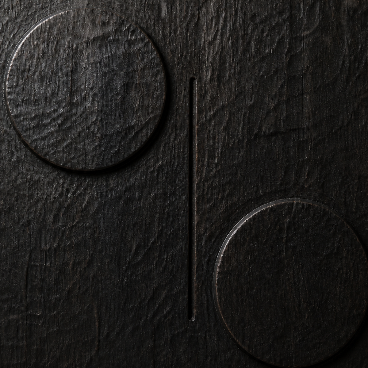 Twin Eclipse Relief — Carved Teak Wall Art