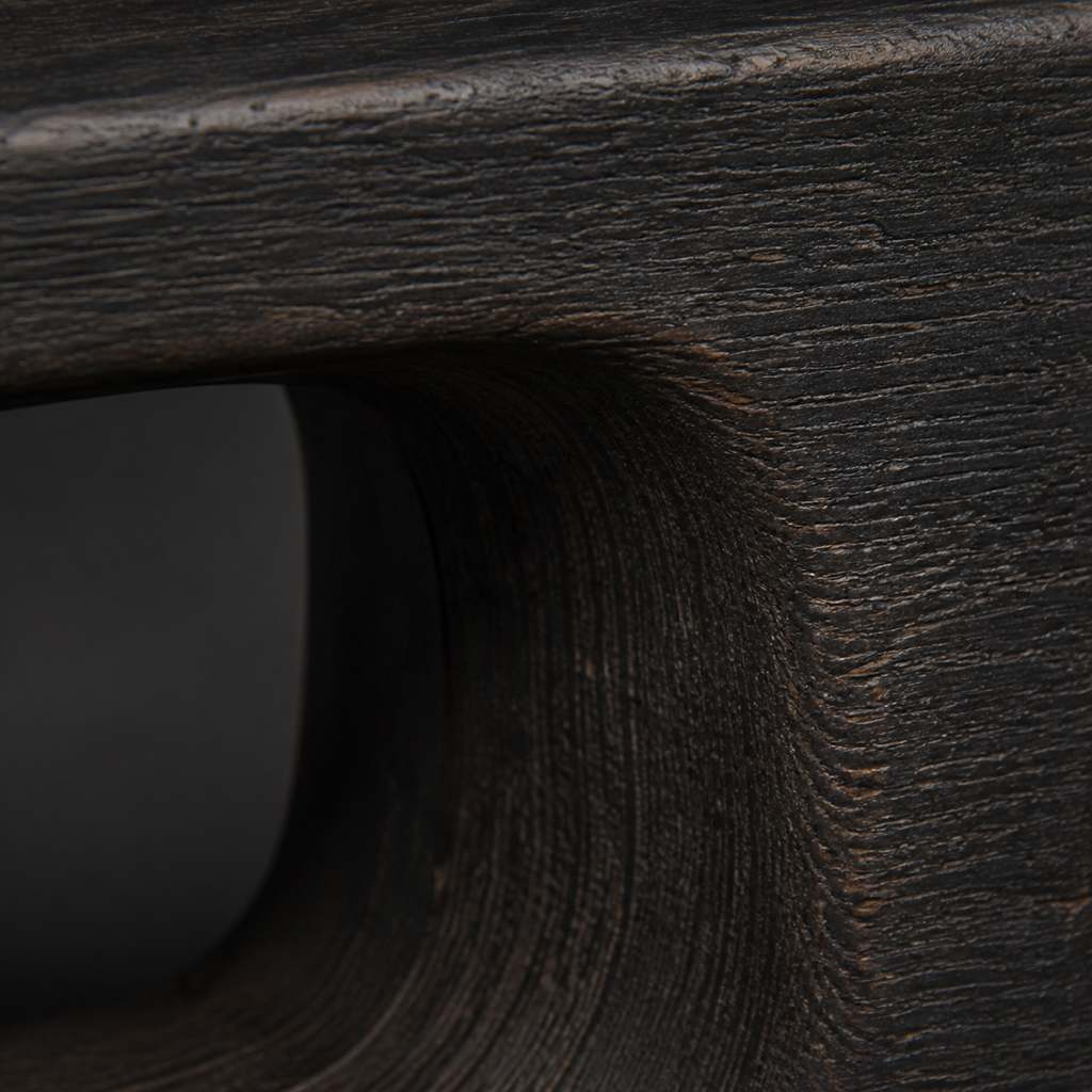 Cinder Span — Teak Console Sculpture