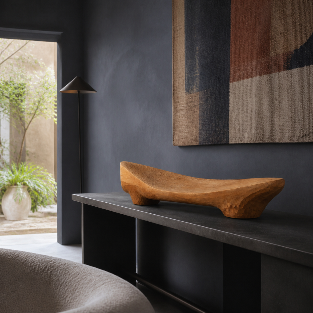 Saddle Plane — Teak Console Sculpture