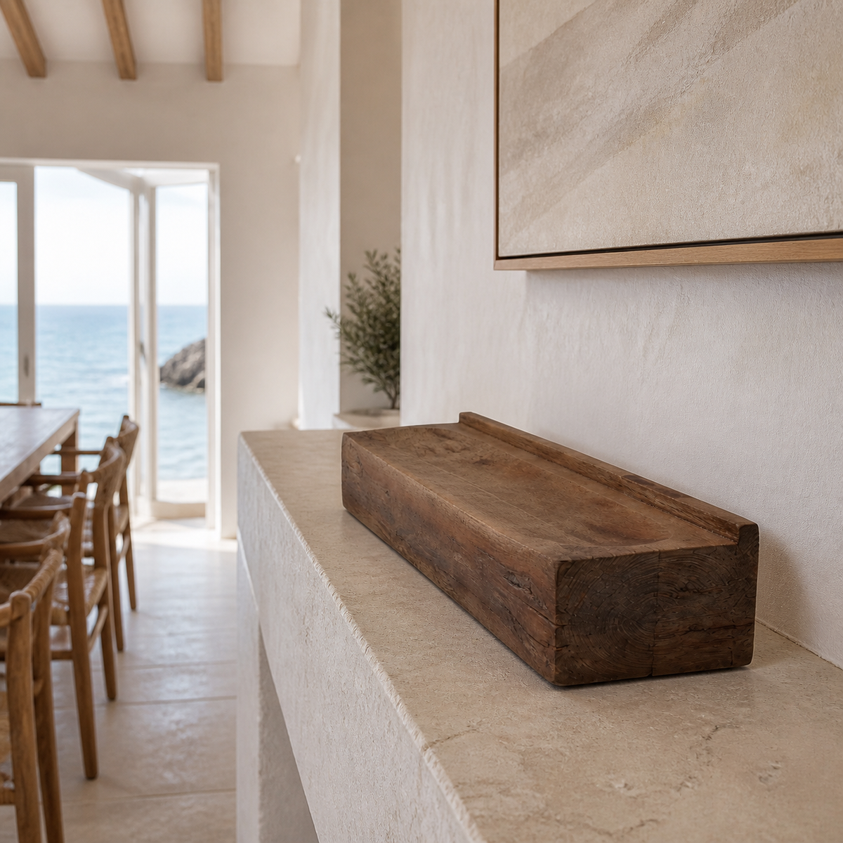Silt Ledge — Teak Console Sculpture