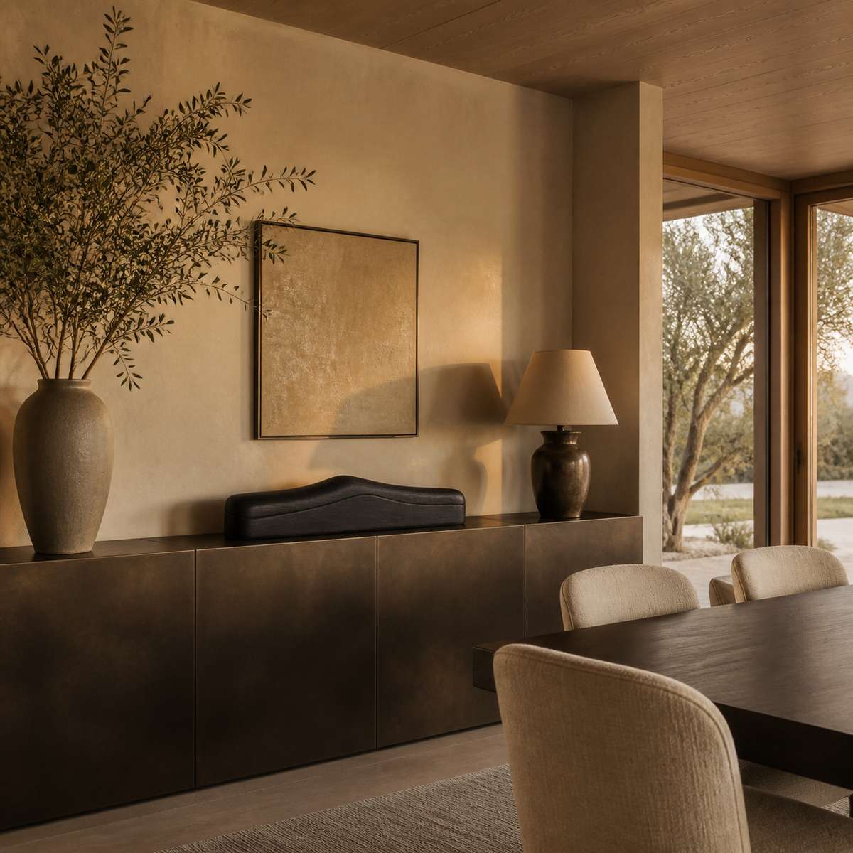 Low Tension, teak wood console sculpture — interior view